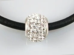 Clearance Abalorio Blanco Cristales 5 De Plata De Ley