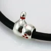 Outlet Abalorio Bolos Rojos De Plata De Ley
