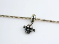 Outlet Abalorio Calavera De Plata De Ley