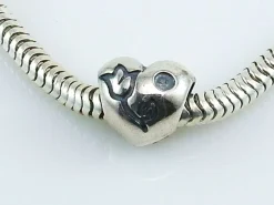 Outlet Abalorio Corazon Con Tulipan De Plata De Ley