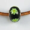 Abalorio Cristal De Murano Negro Y Verde