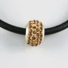 Abalorio De 4 Cristal Marron Y Plata De Ley
