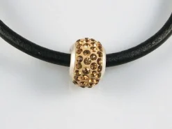 Abalorio De 4 Cristal Marron Y Plata De Ley