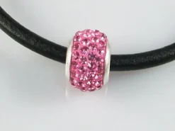 Abalorio De Plata Cristal Rosa 4