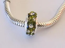 Abalorio De Plata Cristal 3 Verde