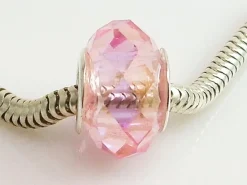 Discount Abalorio De Plata Murano Facetado Rosa