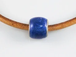 Abalorio Nacarado Azul Y Plata De Ley
