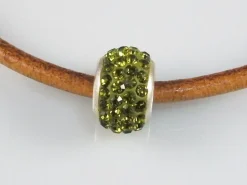 Abalorio Plata De Ley Y Cristal Verde 4
