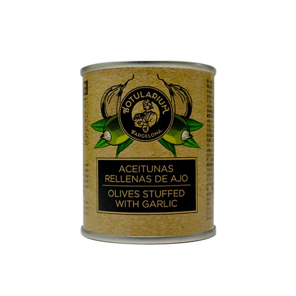 Hot Botularium Aceitunas rellenas de ajo - Pack de 10 latitas minibar