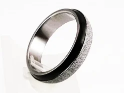 Clearance Alianza De Acero Inox Diamantado Y Negro