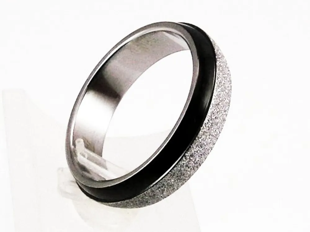 Clearance Alianza De Acero Inox Diamantado Y Negro