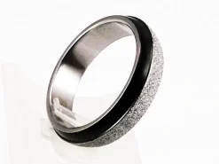 Alianza De Acero Inox Diamantado Y Negro