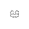 Clearance Creatulote Anillo abierto Infinito ajustable de acero inoxidable de 17,3 mm diámetro