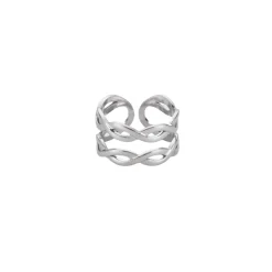 Clearance Creatulote Anillo abierto Infinito ajustable de acero inoxidable de 17,3 mm diámetro