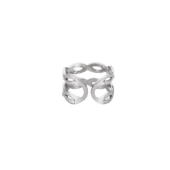 Clearance Creatulote Anillo abierto Infinito ajustable de acero inoxidable de 17,3 mm diámetro