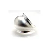 New Anillo De Plata De Ley Mate Y Brillo Abombado