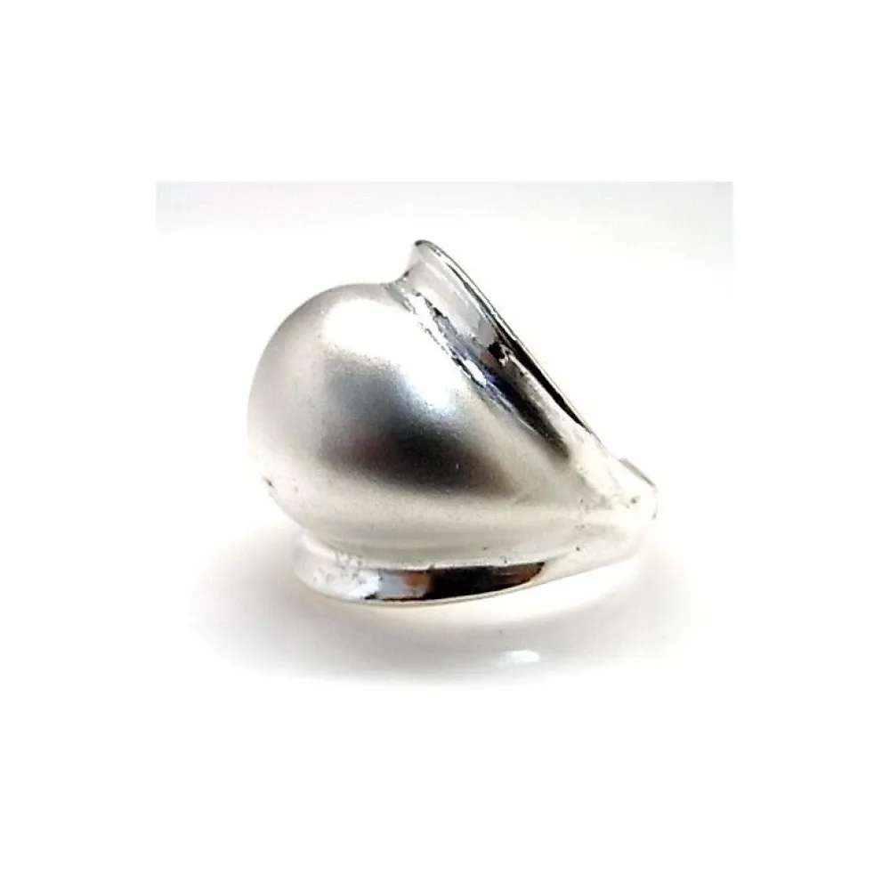 New Anillo De Plata De Ley Mate Y Brillo Abombado