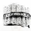 Anillo De Plata Y Rutenio Con Circonitas Blancas