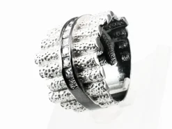 Anillo De Plata Y Rutenio Con Circonitas Blancas