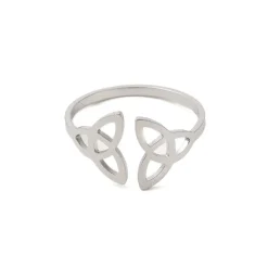 Anillo doble Triqueta ajustable de acero inoxidable de 17 mm diámetro