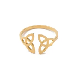 Anillo doble Triqueta ajustable de acero inoxidable de 17 mm diámetro