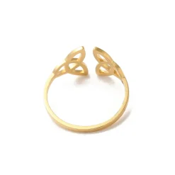 Anillo doble Triqueta ajustable de acero inoxidable de 17 mm diámetro