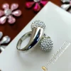 Anillo En Plata De Ley Con Bolas De Cristal Blancas