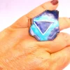 Anillo madera forma irregular con esmalte al fuego