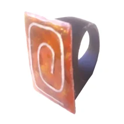 Anillo madera talla con esmalte al fuego