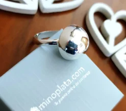 Discount Anillo Media Bola 16 Mm. En Plata De Ley