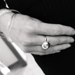 Discount Anillo Media Bola 16 Mm. En Plata De Ley