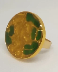 Best Ecodedal Anillo negro con vetas doradas