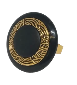 Anillo negro y dorado