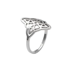 Anillo Nudo de Bruja ajustable de acero inoxidable de 17 mm diámetro
