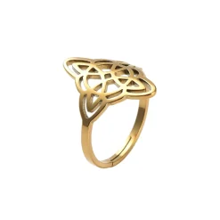 Anillo Nudo de Bruja ajustable de acero inoxidable de 17 mm diámetro