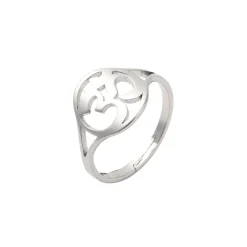Outlet Creatulote Anillo Om ajustable de acero inoxidable de 17 mm diámetro