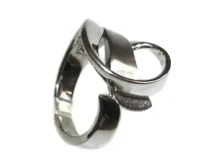 Anillo Plata Rodiada Brillo Y Satinado