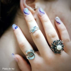 Anillo Plata Rodiada Brillo Y Satinado