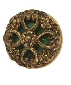 New Ecodedal Anillo rococó dorado y verde