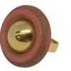 Online Ecodedal Anillo rojo con media esfera dorada