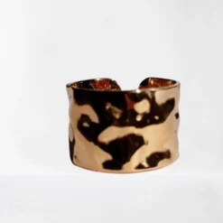 Anillo Textura Abierto Dorado