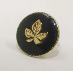 Best Ecodedal Anillo verde con detalle de hoja dorada