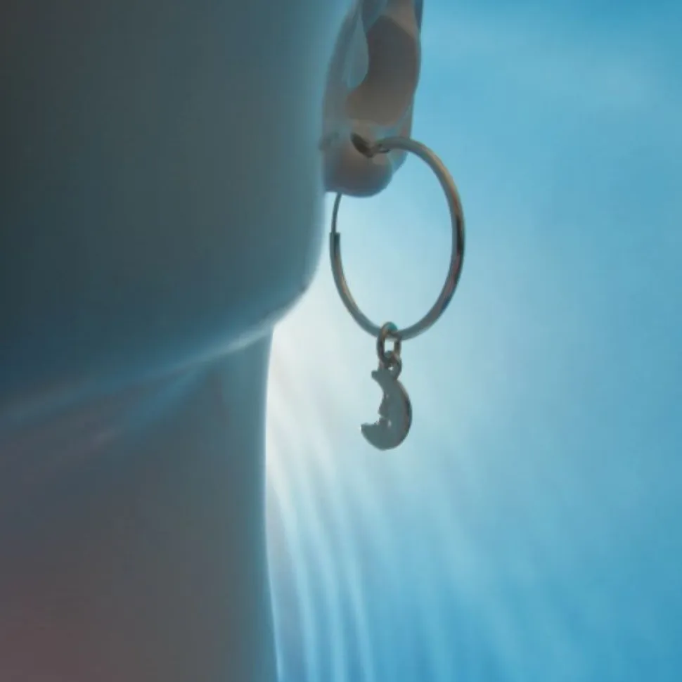 Argollas plata luna y estrella