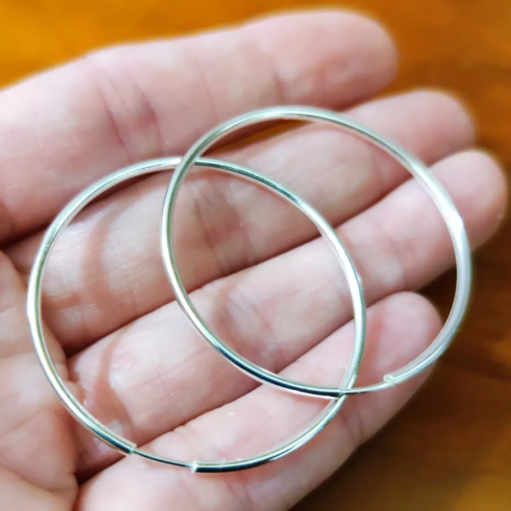 Sale Aros De Plata De Ley Finos 45 Mm.