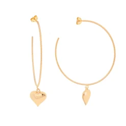 New Omar Joyas Rommy Aros grandes con corazón