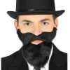 Barba Negra Larga con Bigote con Adhesivo