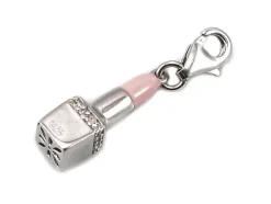 Barra De Labios Colgante Tipo Charms De Plata De Ley