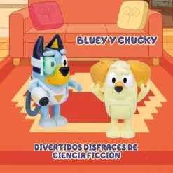 Bluey pack 2 figuras Bluey Y Chucky surprise blaster de Famosa