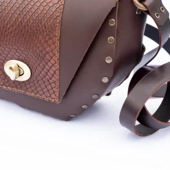 New La Gorgona Bolso piel con estampado de serpiente