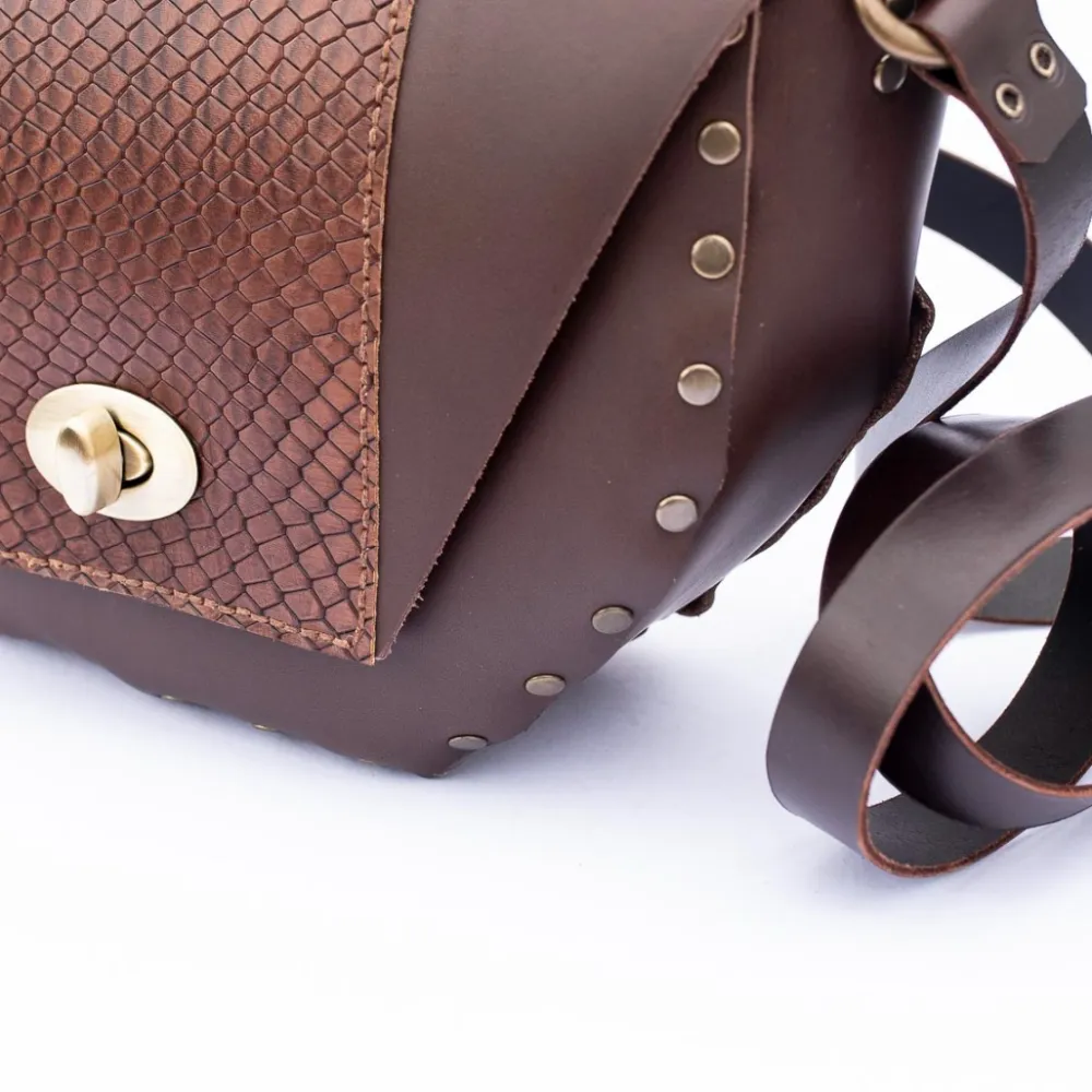 New La Gorgona Bolso piel con estampado de serpiente